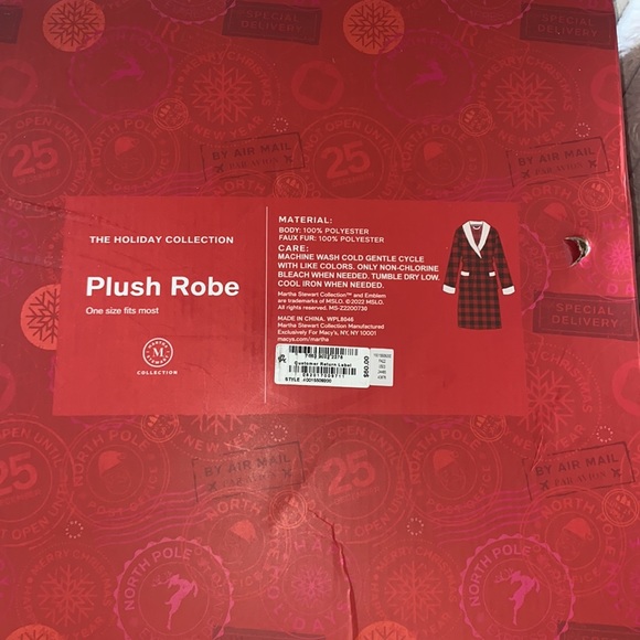 Martha Stewart Collection women's Plush Robe One size fits most - Picture 8 of 8